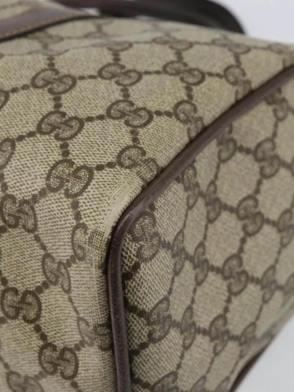 GUCCI GG Supreme Web Sherry Line Hand Bag PVC Beige Gold 24 012 3842 Auth 161028 - Picture 4 of 16